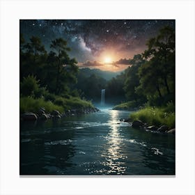 Night In The Forest 8 Canvas Print