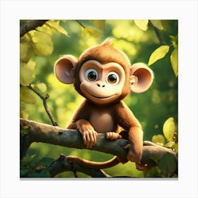 Monkey In The Tree 3 Canvas Print