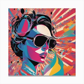 New Poster For Ray Ban Speed, In The Style Of Psychedelic Figuration, Eiko Ojala, Ian Davenport, Sci (8) 1 Canvas Print