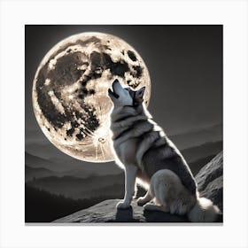 Howling At The Moon Canvas Print