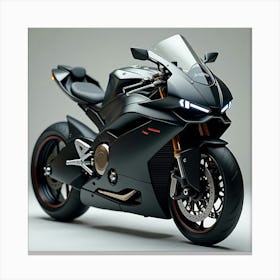 Stealthy Super Bike With Angular Lines And Digital Control Panel 1 Canvas Print