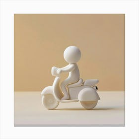 Person Riding A Scooter Canvas Print