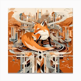 Fox In The City Canvas Print