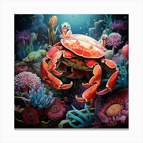 Crab In The Ocean Canvas Print