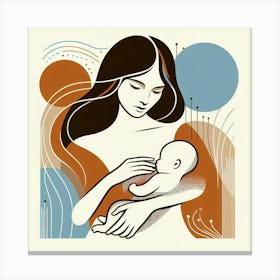 Mother Breastfeeding Her Baby Canvas Print