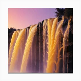 Waterfall At Sunset Canvas Print