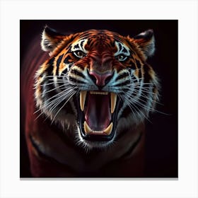 Tiger Roaring Canvas Print