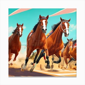 Horse Race Canvas Print