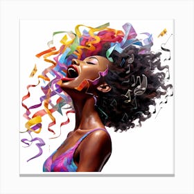 Afro-American Woman Singing Canvas Print