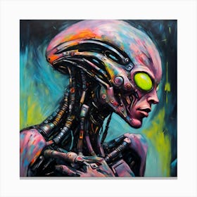 Sci-Fi Cyborg Portrait 1 Canvas Print