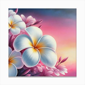 Frangipani Painting Canvas Print