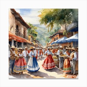 Women In Traditional Dress Canvas Print