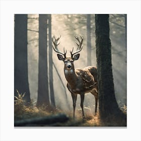 Deer In The Forest 203 Canvas Print