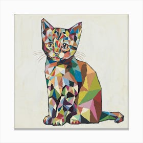 Geometric Kitten Canvas Print