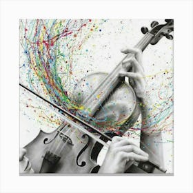 Violin With Splatters Canvas Print