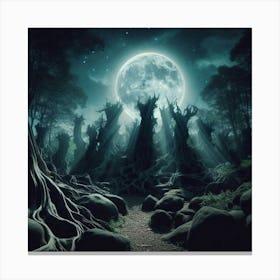 Full Moon In The Forest 13 Canvas Print