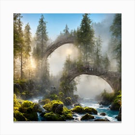 Bridge In The Forest Canvas Print