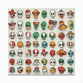 Day Of The Dead Skulls Canvas Print