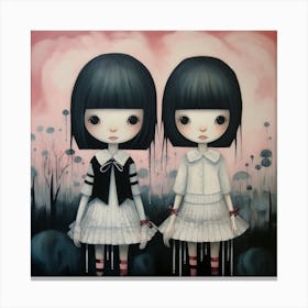 Two Little Girls Canvas Print