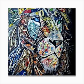 Fabric Lion portrait Canvas Print