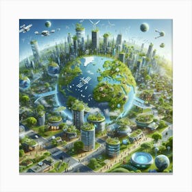 Futuristic Cityscape 7 Canvas Print