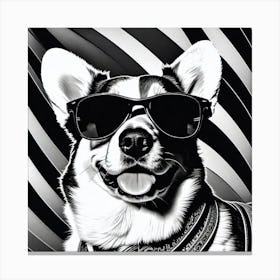 Corgi In Sunglasses 58 Canvas Print