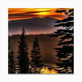 Sunrise In The Mountains 17 Canvas Print