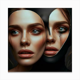 Woman Behind the Mask-3 Canvas Print