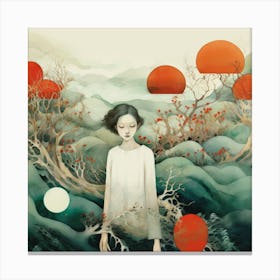 Girl In The Forest Canvas Print