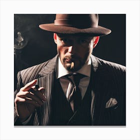 Man Smoking A Cigarette 1 Canvas Print