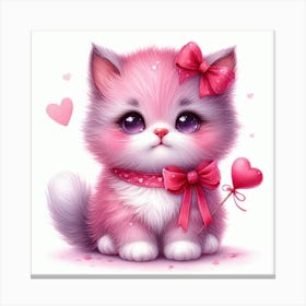Valentine's day, Kitten 3 Canvas Print