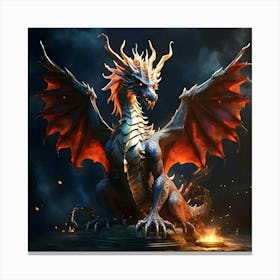 Dragon On Fire Canvas Print