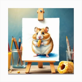 Hamster Painting 9 Canvas Print