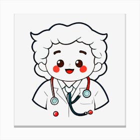 Doctor Cartoon Canvas Print