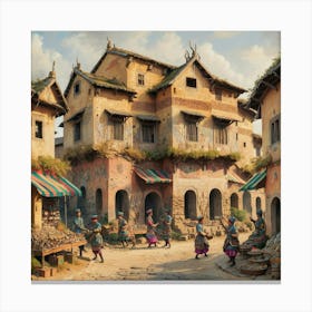 Chinese Village Canvas Print