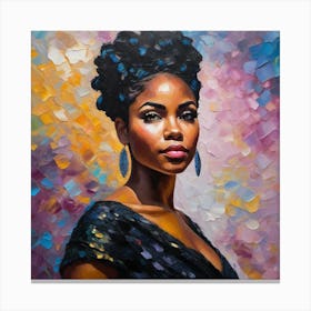 Black Woman With Blue Hair Canvas Print