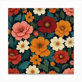 Floral Seamless Pattern 3 Canvas Print