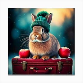 Bunny In Hat Canvas Print