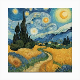 Starry Night Art Print 3 Canvas Print