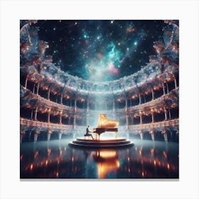 Grand Piano In Space 3 Canvas Print
