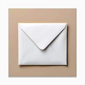 White Envelope On Beige Background 1 Canvas Print