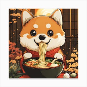 Korean Corgi Canvas Print