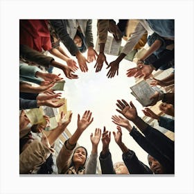 Group Of People Holding Hands 2 Canvas Print