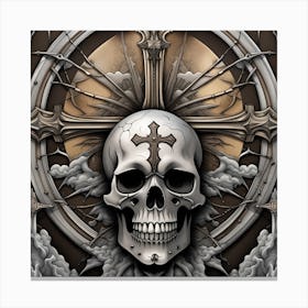 Skull And Cross 3 Canvas Print