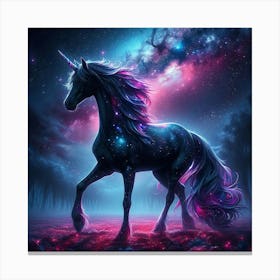 Unicorn In The Night Sky2 Canvas Print