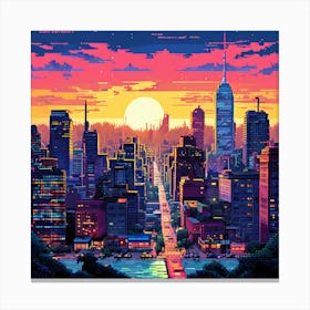 Pixelated Pop Art Cityscapes Or Landscapes Reimagined In A Pixelated Style Reminiscent 4 Canvas Print