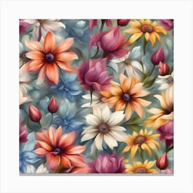 Seamless Floral Pattern 2 Canvas Print