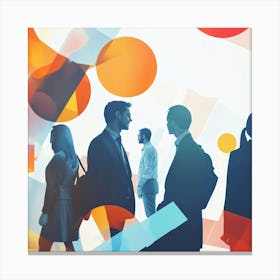 Business People Silhouettes Canvas Print