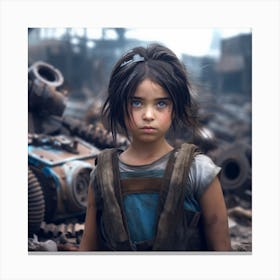 Girl In Ruins Canvas Print