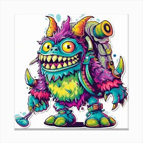 Monster Sticker 7 Canvas Print